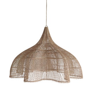 Large Rattan Hanging Light in the Shape of a Flower, 2010s For Sale