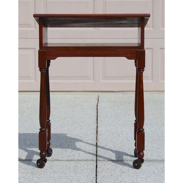 Wood Antique Colonial Revival Walnut Lectern | Bible / Dictionary Stand | Rolling Book or Music Stand | 33” H For Sale - Image 7 of 14