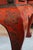 Chinese Vintage Far Eastern Furnishings Chinese Red Lacquer Court-Ladies Low Table Bench For Sale - Image 3 of 18