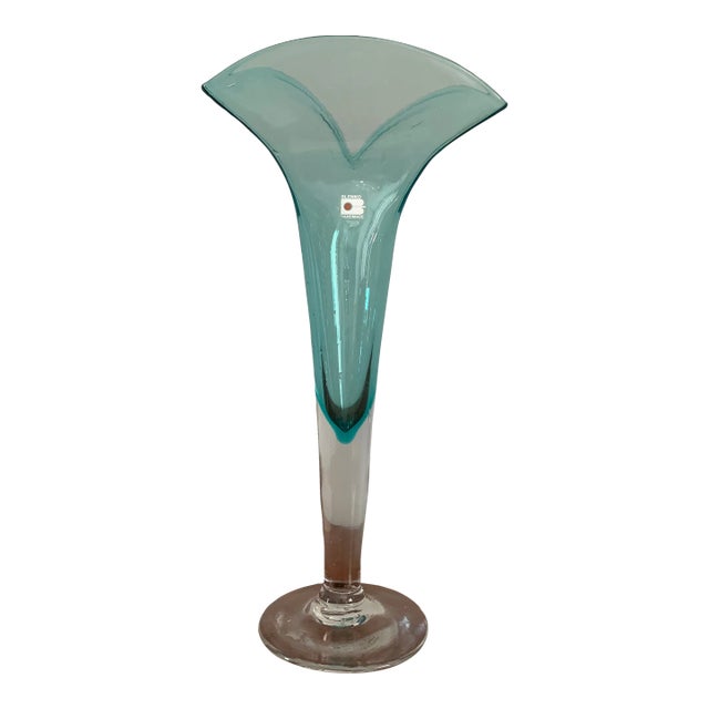 1960s Hand-Blown Tulip Fluted Vase by Blenko For Sale