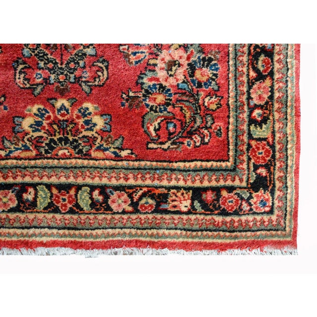 Ruby Red Early 20th Century Persian Sarouk Runner For Sale - Image 8 of 11