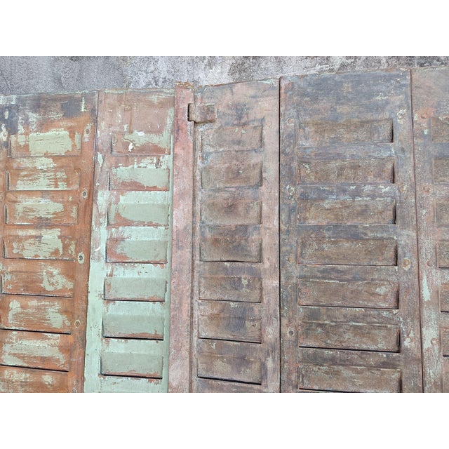 Antique Patinated Metal Shutters, 1920s, Set of 12 For Sale - Image 10 of 16