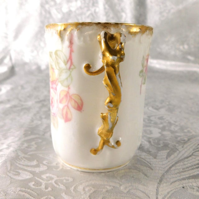 Late 18th Century Limoges Pink Floral Chocolate Pot With Four Matching Cups # 27213 For Sale - Image 17 of 18