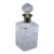 1920s Style After Bohemian Victorian Cube Hand Brilliant Cut Decanter Silver Plate Neck Faceted Stopper For Sale