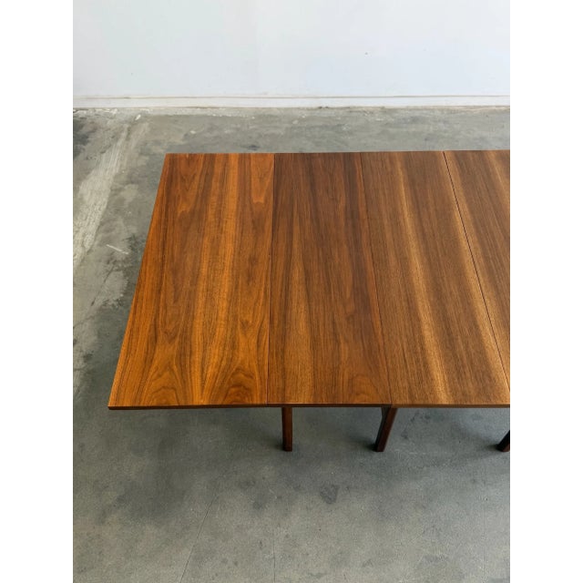 1960s Walnut Drop Leaf Dining Table by American of Martinsville, Attributed For Sale - Image 13 of 18