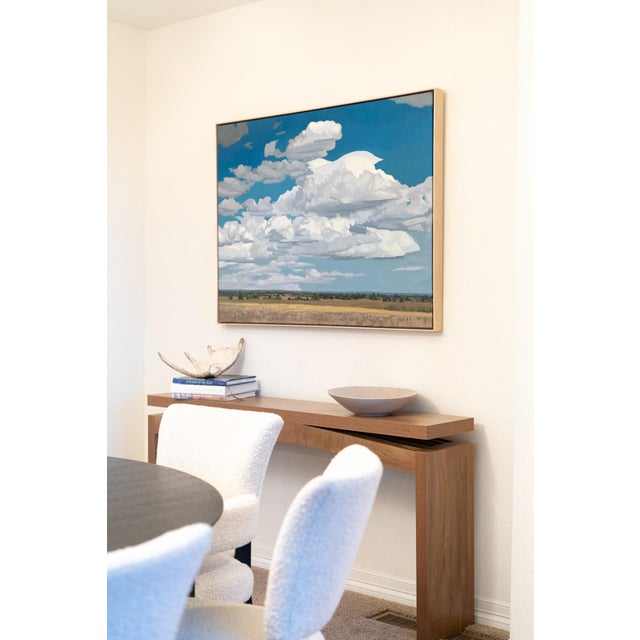 Contemporary Gathering Form by Michael Magrin | Oil on Canvas Landscape With Towering Cumulus Clouds For Sale - Image 3 of 14