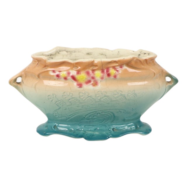 Art Nouveau Majolica Planter by Gustave De Bruyn, 1890s For Sale