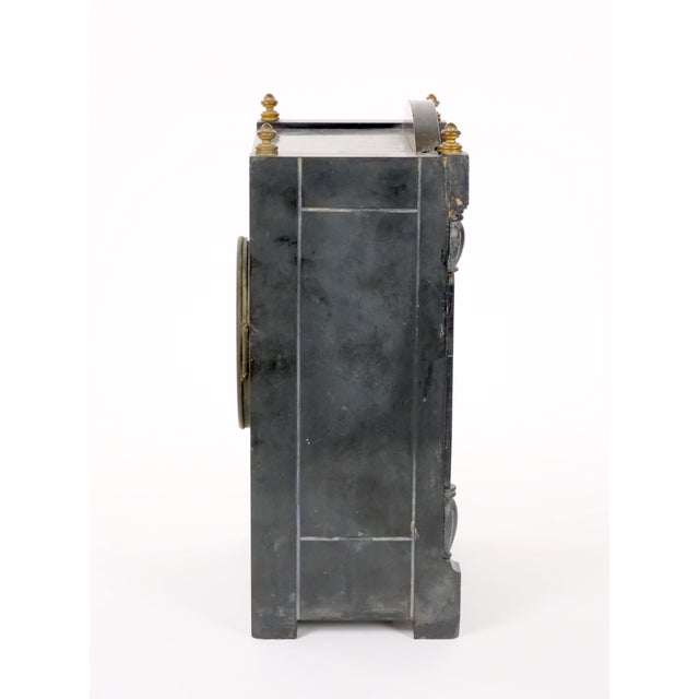 Tiffany & Co. French Black Slate / Enamel Striking Mantel Clock, Circa 1880–1890 For Sale - Image 12 of 18