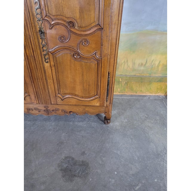 Wood Small Louis XV Oak Wardrobe For Sale - Image 7 of 13