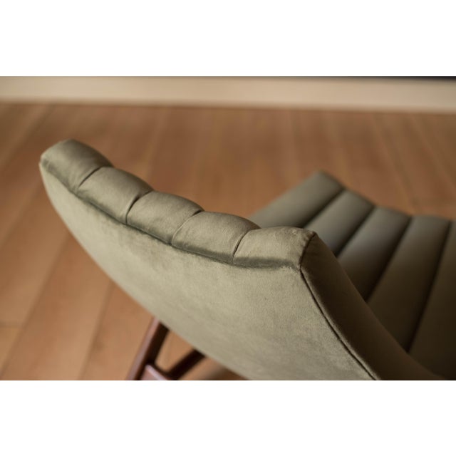 Wood Vintage Sculptural Solid Walnut Tufted Slipper Lounge Chair by Adrian Pearsall For Sale - Image 7 of 13