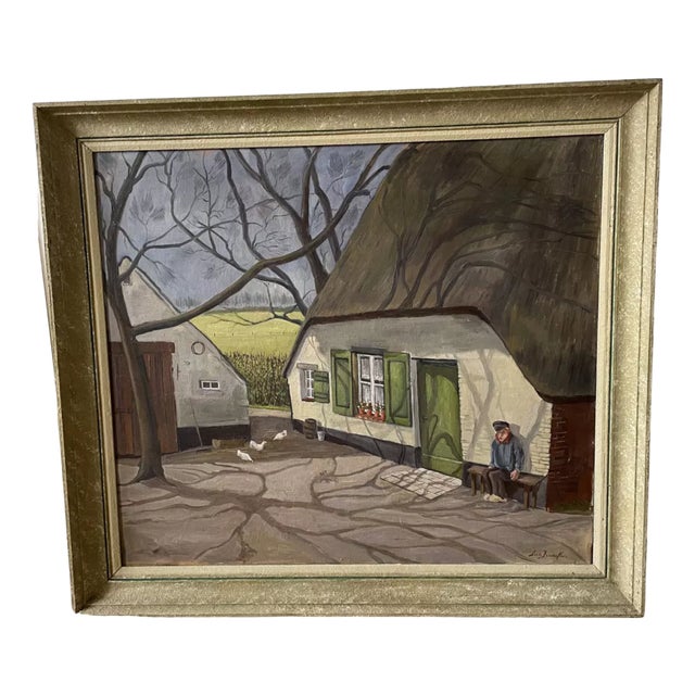 Farm View, 1890s, Oil on Canvas For Sale