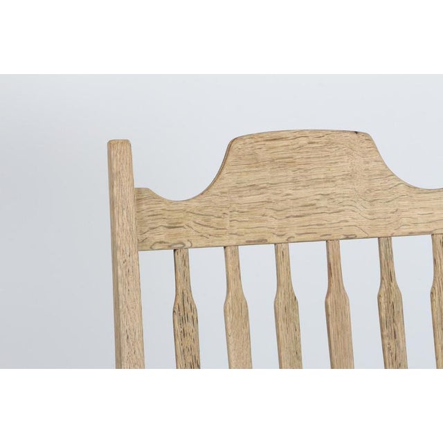 Vintage Scandinavian Oak and Leather Rocking Chair by Henning Kjærnulf, 1970s For Sale - Image 3 of 8
