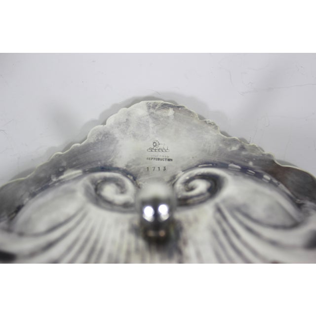 Silver Vintage Silver Clam Shell Bowl With Feet For Sale - Image 8 of 9