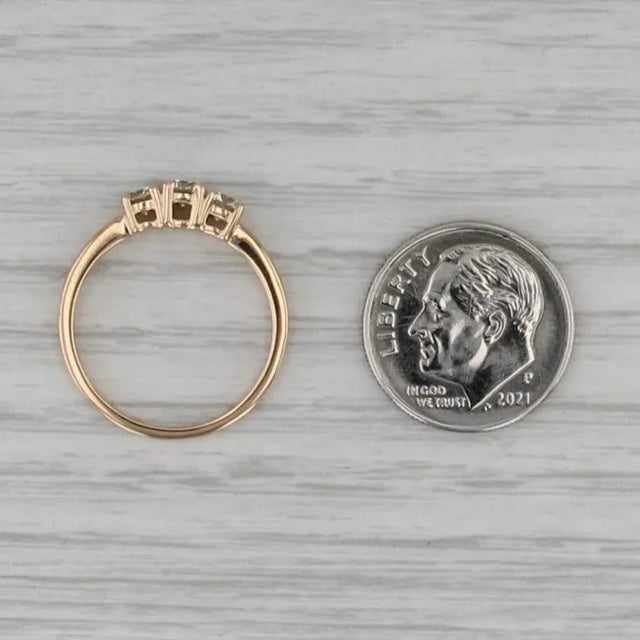 0.48ctw Yellow Diamond 3-Stone Ring 18k Yellow Gold Engagement Size 6.25 For Sale In Greensboro - Image 6 of 8