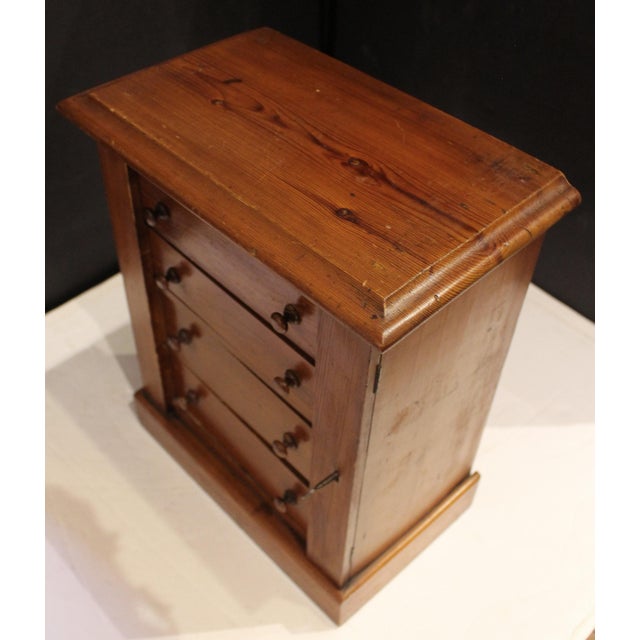 Late 19th Century Circa 1880s English Miniature or Child's Wellington Chest of Drawers For Sale - Image 5 of 8