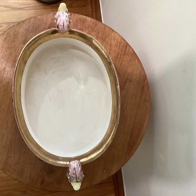 Early 19th Century Antique Porcelain Majolica Capodimonte Art Pottery Centerpiece Italy For Sale - Image 5 of 12