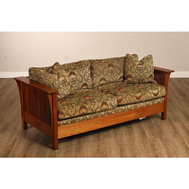 High Quality American Made Solid Cherry Frame Sofa By Stickley From The Mission Collection In Fayetteville Finish,...