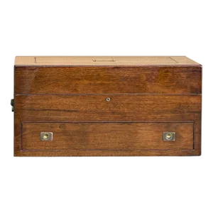 Vintage Natural Wood Light Brown Rectangular Trunk With Drawer