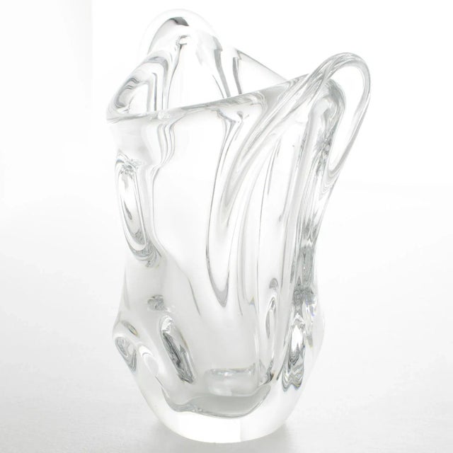 Mid-Century Modern Val St Lambert Mid-Century Modernist Crystal Vase For Sale - Image 3 of 9