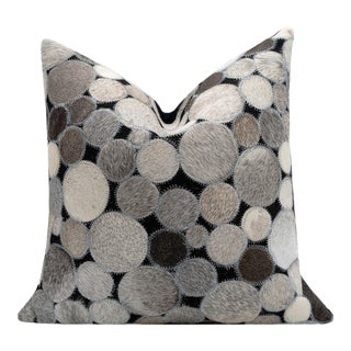 Canvello Genuine Cowhide Leather Decorative Throw Pillow With Feather Down Insert Included For Sale
