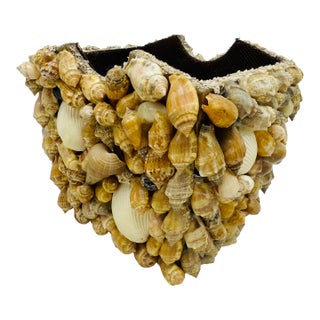 Vintage Shell Art Planter For Sale