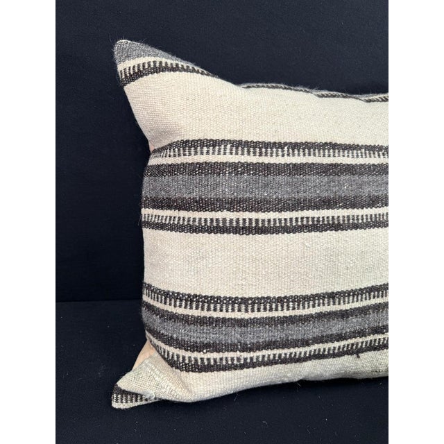 Turkish Hemp Pillow Cushion Natural Beige Brown Pillow Cushion Cover 24"x24" For Sale - Image 4 of 4