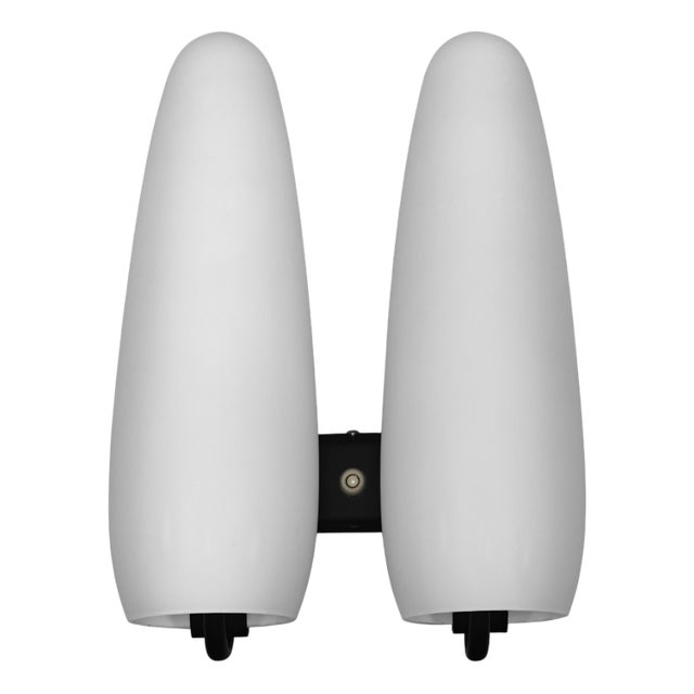 Vintage Opaline Glass Wall Lamp by Louis Kalff for Philips, 1950s For Sale