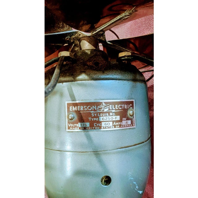 Emerson Vintage Emerson Electric Desk Fan "Golden Jubilee" 1930s For Sale - Image 4 of 4