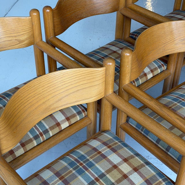 1970s Acorn Chairs Attributed to Massimo Vignelli in Plaid For Sale In Chicago - Image 6 of 10