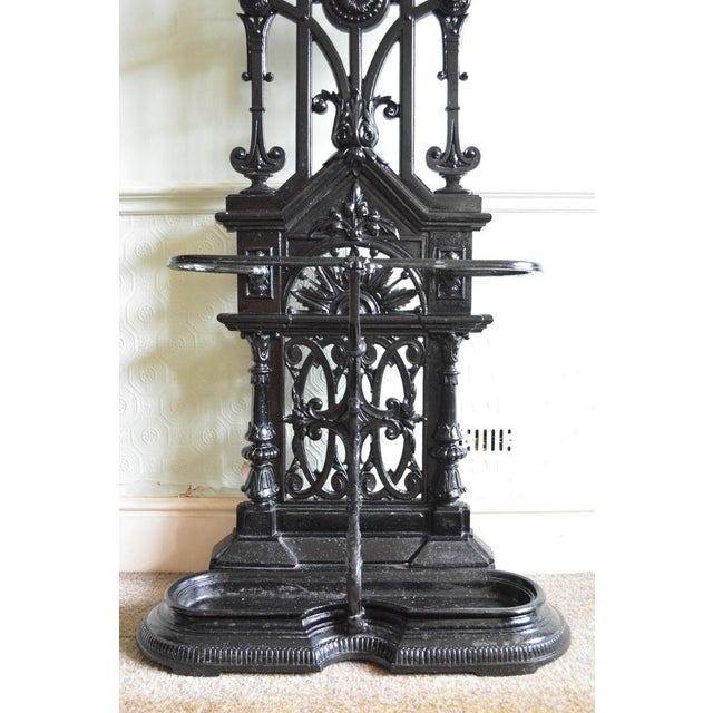 Black Victorian Cast Iron Hall Stand, 1870 For Sale - Image 8 of 18