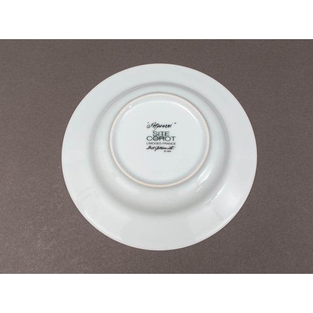 Ceramic Mid 20th Century Bill Goldsmith Site Corot Limoges France Potpourri Salad Plates- Set of 7 For Sale - Image 7 of 8