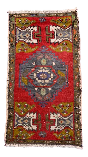 Small Vintage Turkish Wool Rug
