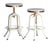 Industrial Pr. Of Vintage Restoration Hardward Adjustable White Bar Stools For Sale - Image 3 of 13