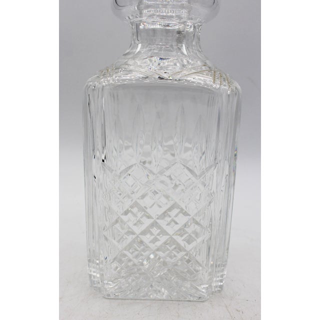 Victorian Circa 1900 Anglo-Irish Square Shaped Decanter With Stopper For Sale - Image 3 of 5