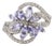 925 Silver Marquise Cut Tanzanite Flower Cocktail Ring With Diamond - Size 8 For Sale