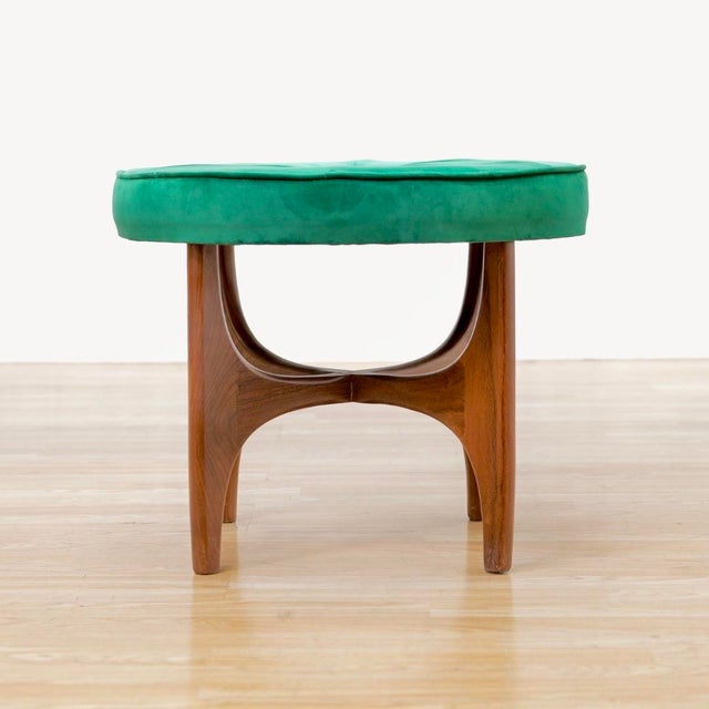 Mid-Century Modern 1960s Mid Century Astro Vanity Stool by G Plan in Teak & Jade, Attributed For Sale - Image 3 of 7
