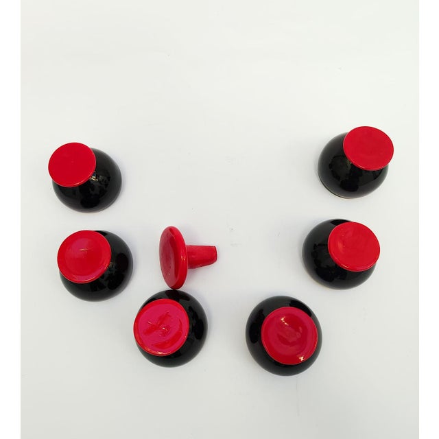 Black Murano Glass Rosolio Set attributed to Napoleone Martinuzzi, 1940s, Set of 10 For Sale - Image 8 of 9