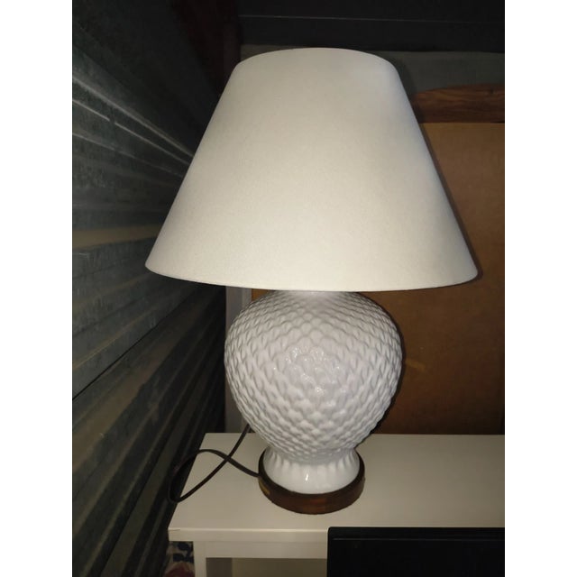 1990s Vintage Ralph Lauren White Table Lamp For Sale - Image 5 of 5