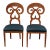 Pair of Vintage Biedermeier Style Walnut Chairs, Italy Circa 1950. For Sale