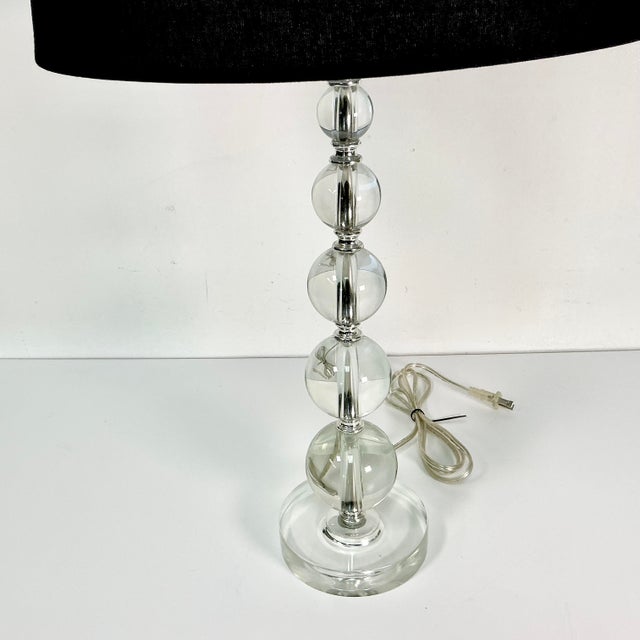 1980s 1980s Vintage Contemporary Modern Round Lucite Stacking Balls Table Lamp For Sale - Image 5 of 13