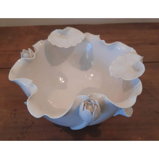 China Blanc De Chine White Porcelain Dehua Lotus Lily Pad Bowl For Sale - Image 4 of 11