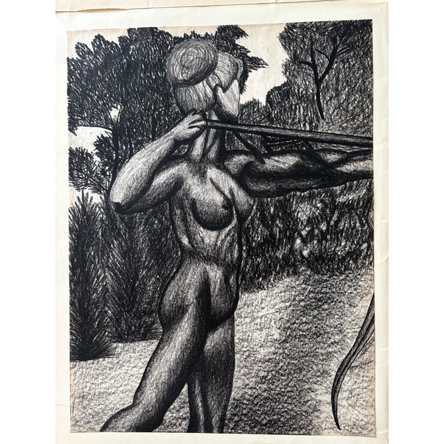 The American School 1990s Drawing - Diana the Huntress For Sale - Image 3 of 14