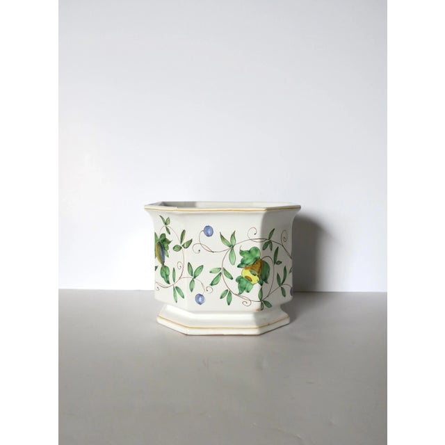 Ceramic Italian Ceramic Flower or Plant Holder Planter Cachepot With Fruit & Vine Design For Sale - Image 7 of 12