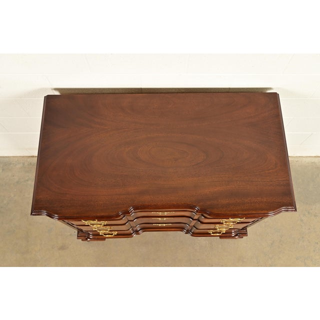 Councill Furniture Georgian Carved Solid Mahogany Block Front Chest of Drawers For Sale - Image 9 of 13