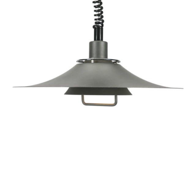 Scandinavian Grey Painted Pendant Lamp For Sale - Image 5 of 9