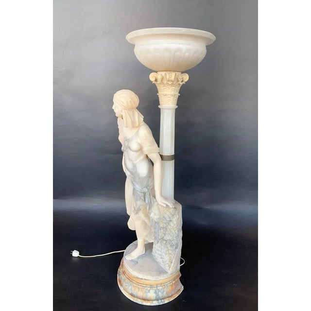 Late 19th Century Female Sculptural Torchère Lamp. Italy, Late 19th Century. For Sale - Image 5 of 10