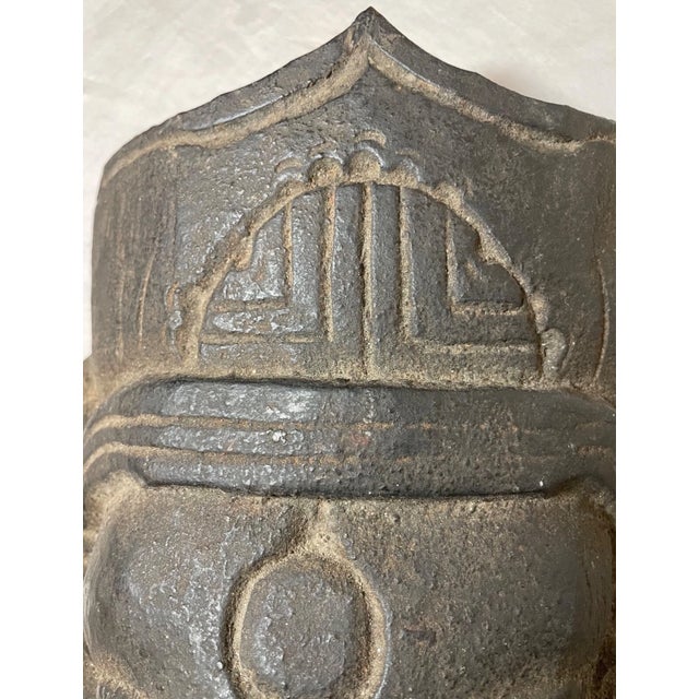 Antique 19th Century Hand Carved Myanmar Burmese Wood Ganesha Mask With Wax Seal For Sale - Image 12 of 15