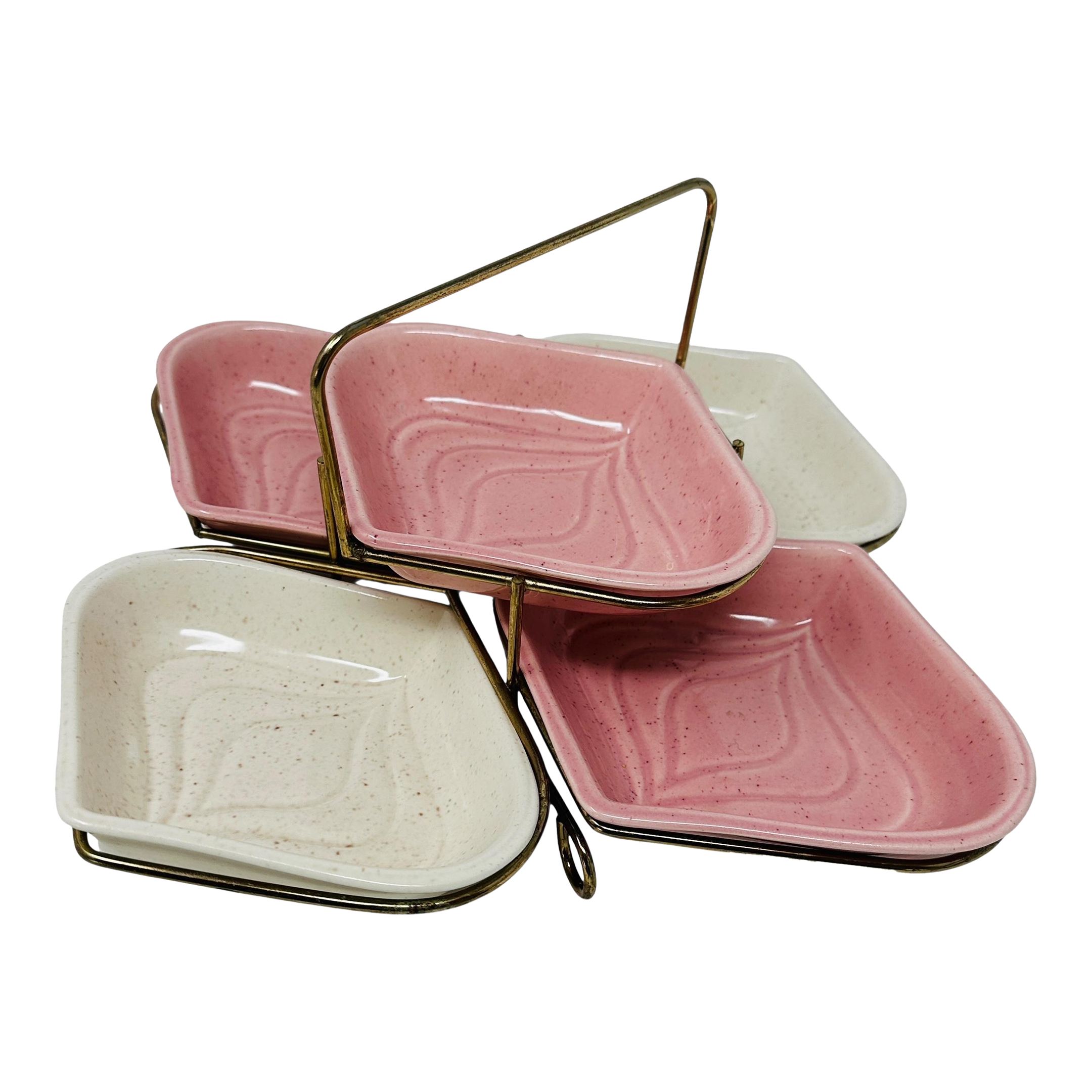 1950's Vintage Mid-Century California Pottery Snack Serving Set