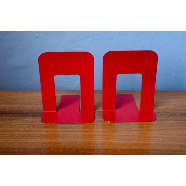 Vintage Bookends in Lacquered Metal, 1960s, Set of 2 For Sale - Image 3 of 5