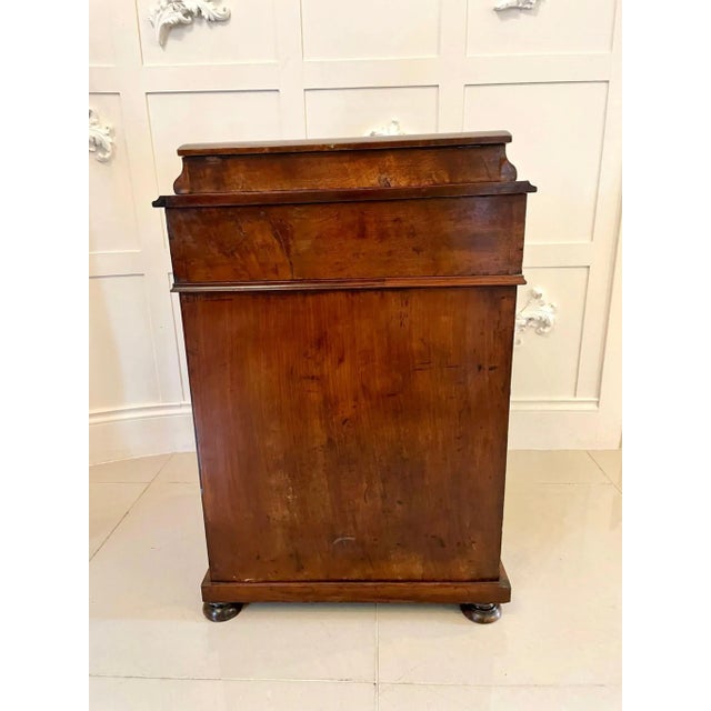 Antique Victorian Burr Walnut Inlaid Freestanding Davenport For Sale - Image 9 of 18